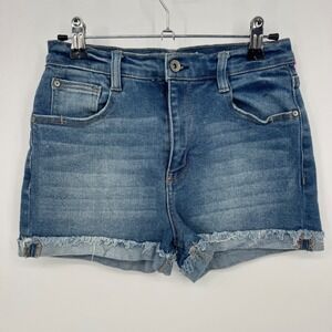 WALLFLOWER The Stellar High Rise Denim Shorts Women's Size‎ 7 Frayed Hem